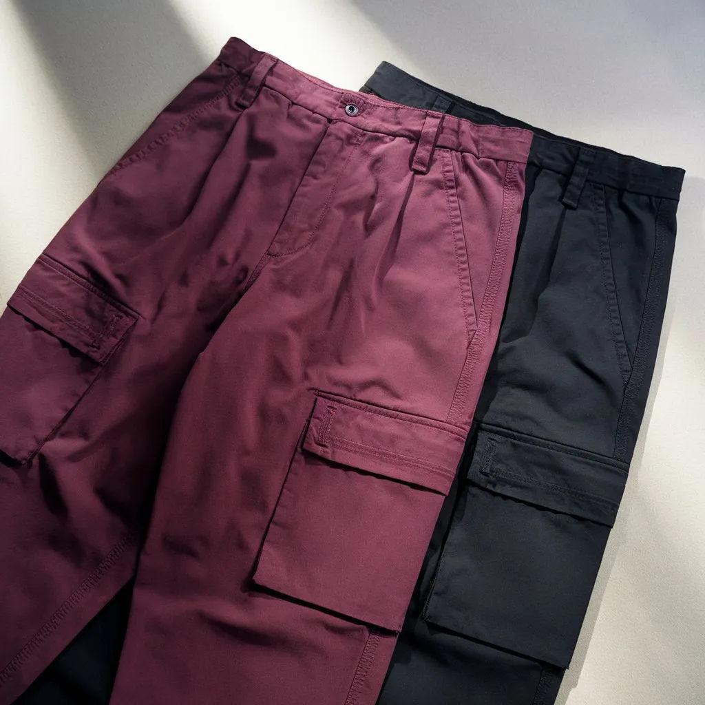 Men's Cotton Cargo Pants Combo  Maroon & Black (Pack of 2)