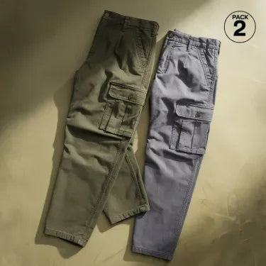 Elite Cargo Edit 100% Cotton Relaxed Cargo Pants Combo