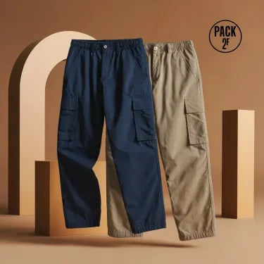 Elite Cargo Edit 100% Cotton Relaxed Cargo Pants Combo