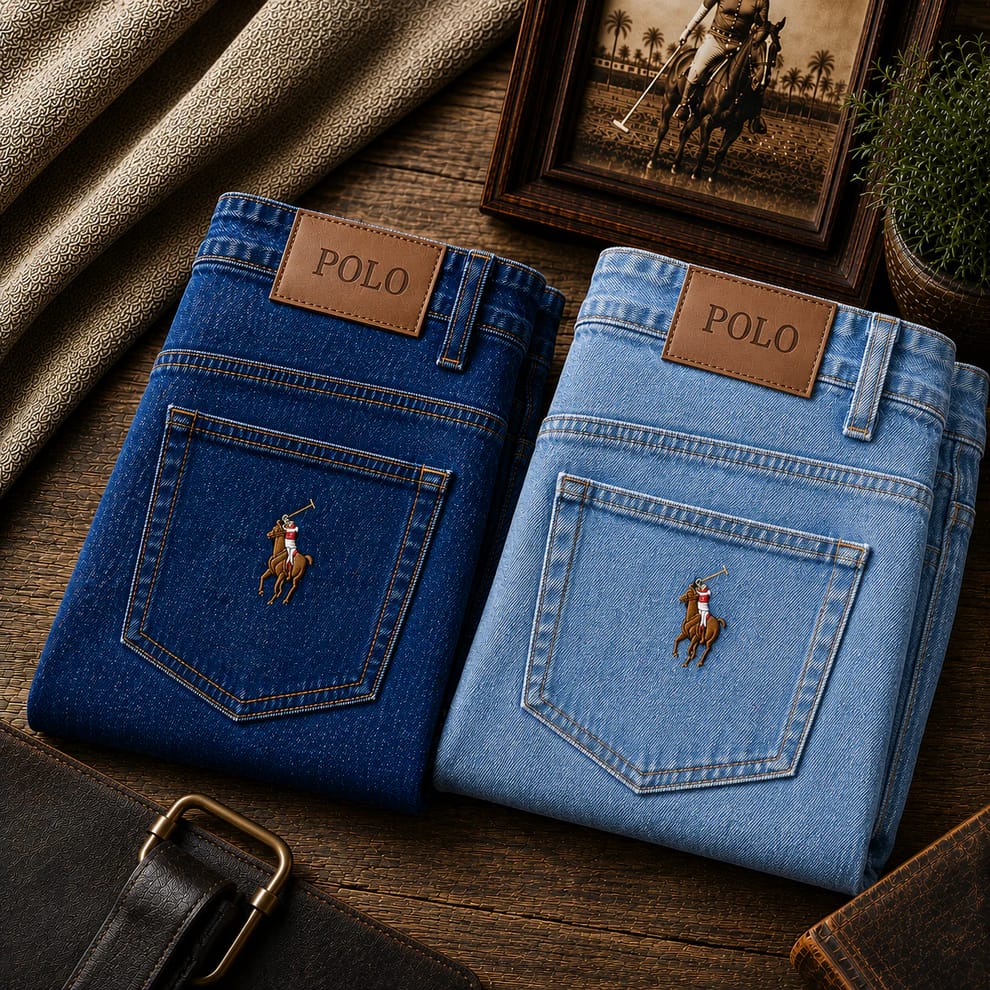 Pack of 2 Premium Denim Jeans (Black & Navy Blue)