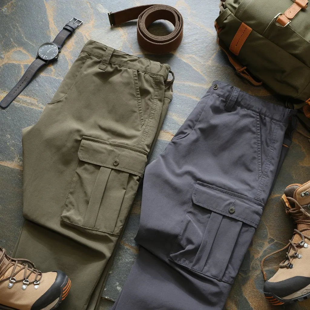 Urban Explorer 100% Cotton Cargo Pants Combo  Olive & Steel Grey